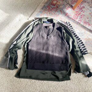 Corporate Goth Neutral Office Staple Layering 7 Piece Bundle Lot, Szs Med & Lg